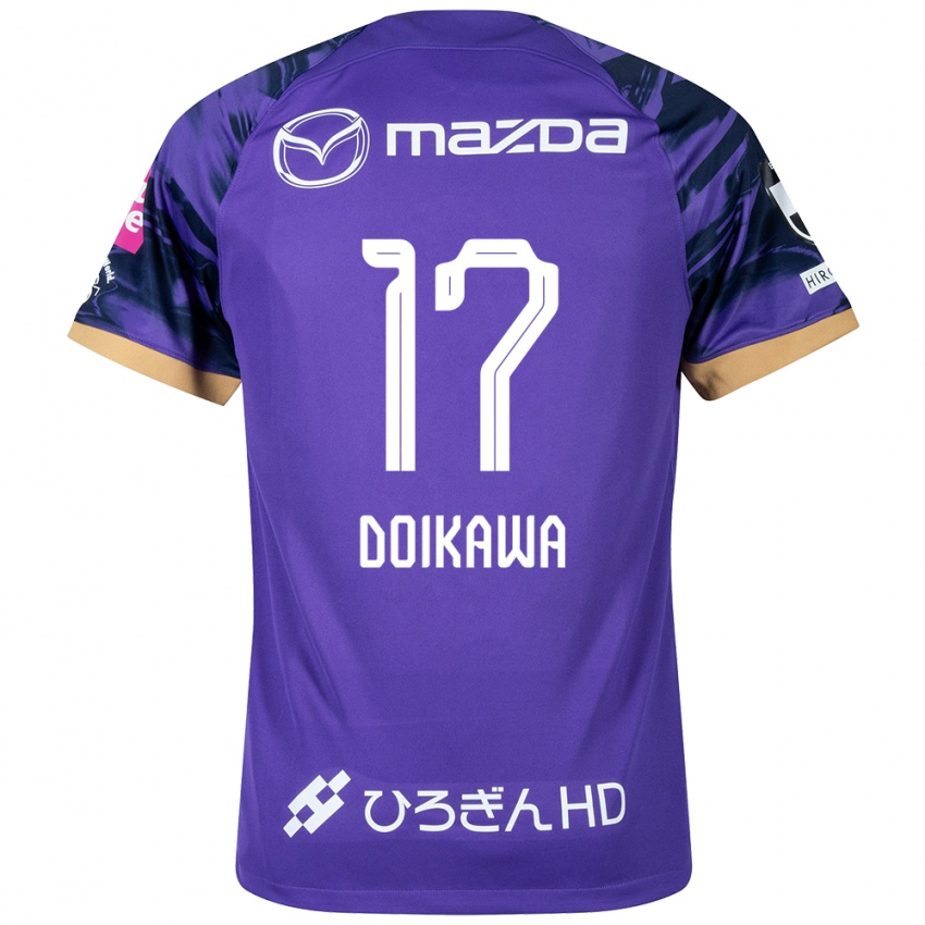 Børn Haruto Doikawa #17 Lilla Hvid Hjemmebane Spillertrøjer 2024/25 Trøje T-Shirt