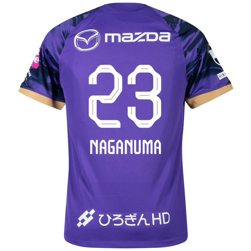 Børn Seimei Naganuma #23 Lilla Hvid Hjemmebane Spillertrøjer 2024/25 Trøje T-Shirt