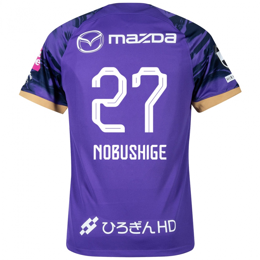 Børn Ryojiro Nobushige #27 Lilla Hvid Hjemmebane Spillertrøjer 2024/25 Trøje T-Shirt