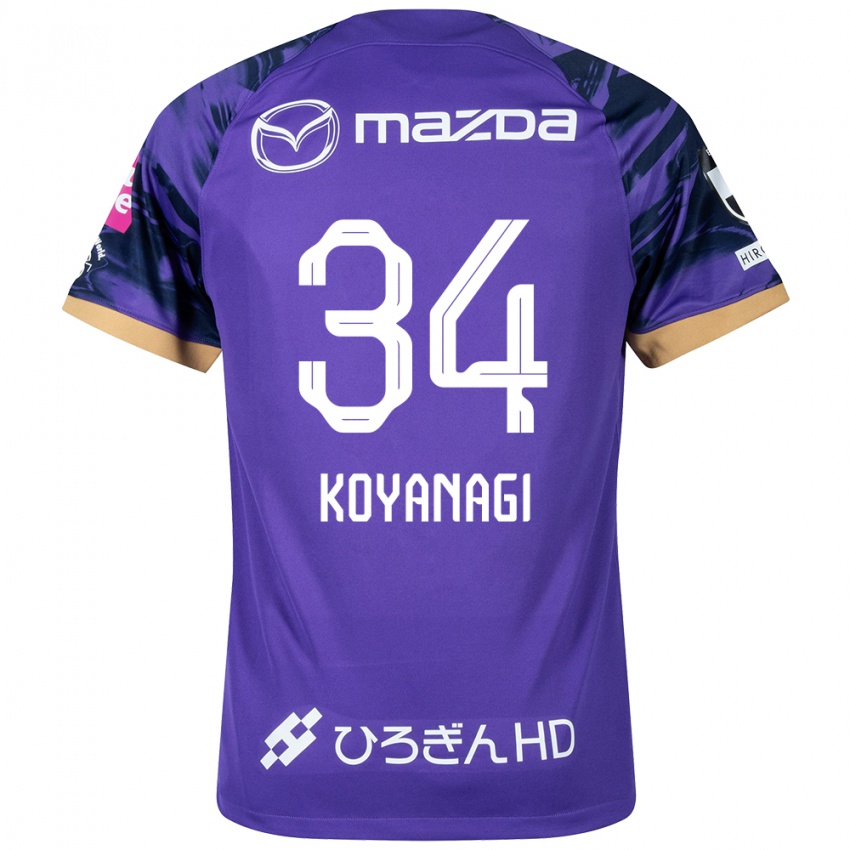 Børn Shu Koyanagi #34 Lilla Hvid Hjemmebane Spillertrøjer 2024/25 Trøje T-Shirt