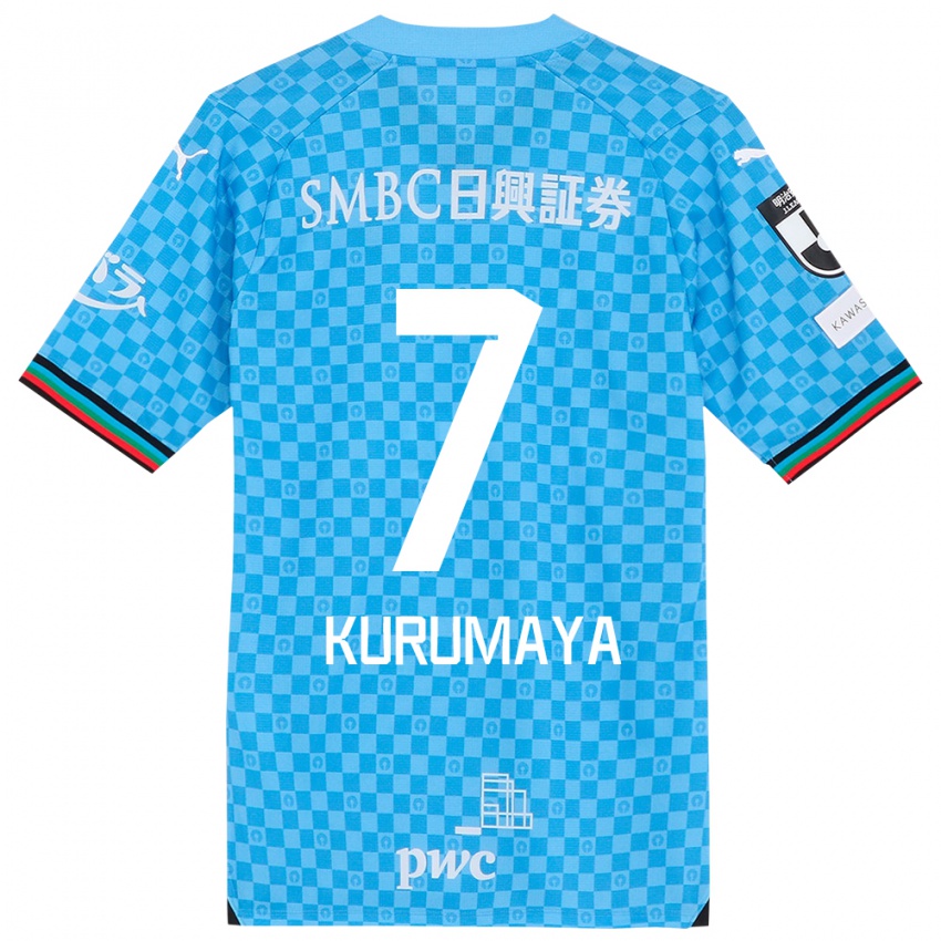 Børn Shintaro Kurumaya #7 Azurblå Hjemmebane Spillertrøjer 2024/25 Trøje T-Shirt