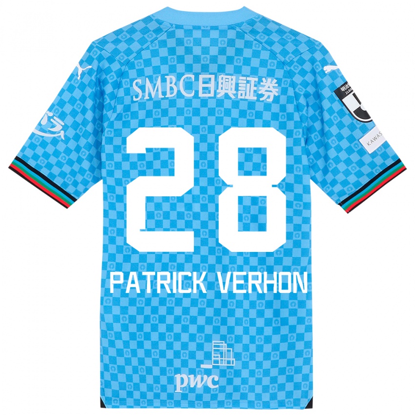 Børn Patrick Verhon #28 Azurblå Hjemmebane Spillertrøjer 2024/25 Trøje T-Shirt