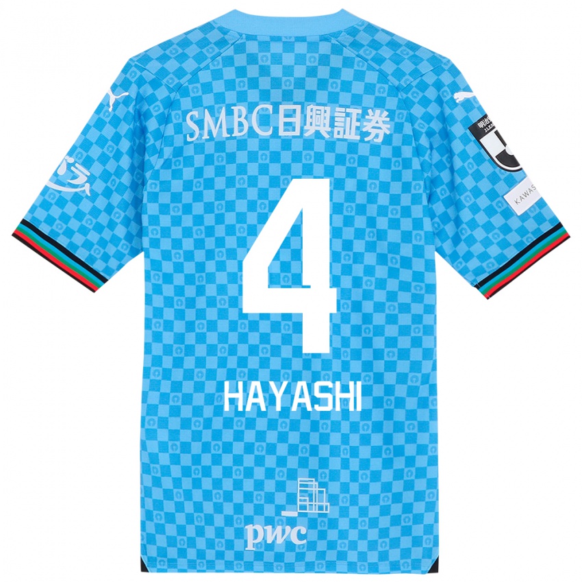 Børn Shunsuke Hayashi #4 Azurblå Hjemmebane Spillertrøjer 2024/25 Trøje T-Shirt