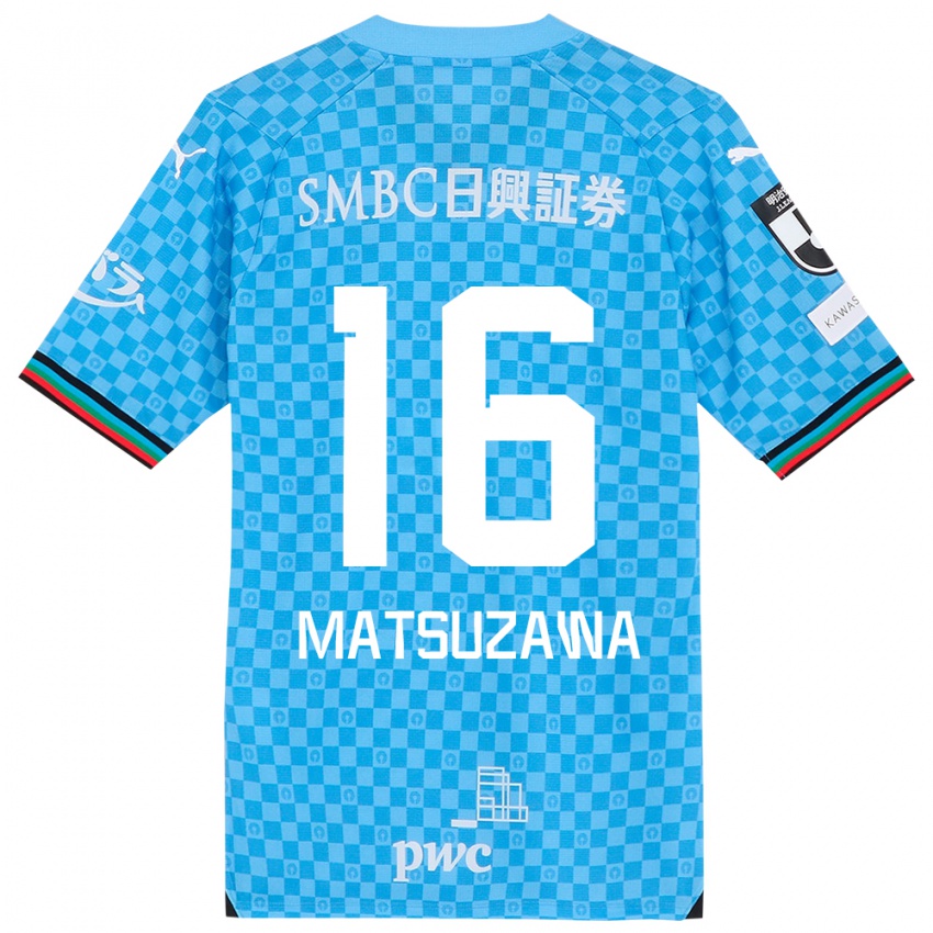 Børn Naoto Matsuzawa #16 Azurblå Hjemmebane Spillertrøjer 2024/25 Trøje T-Shirt