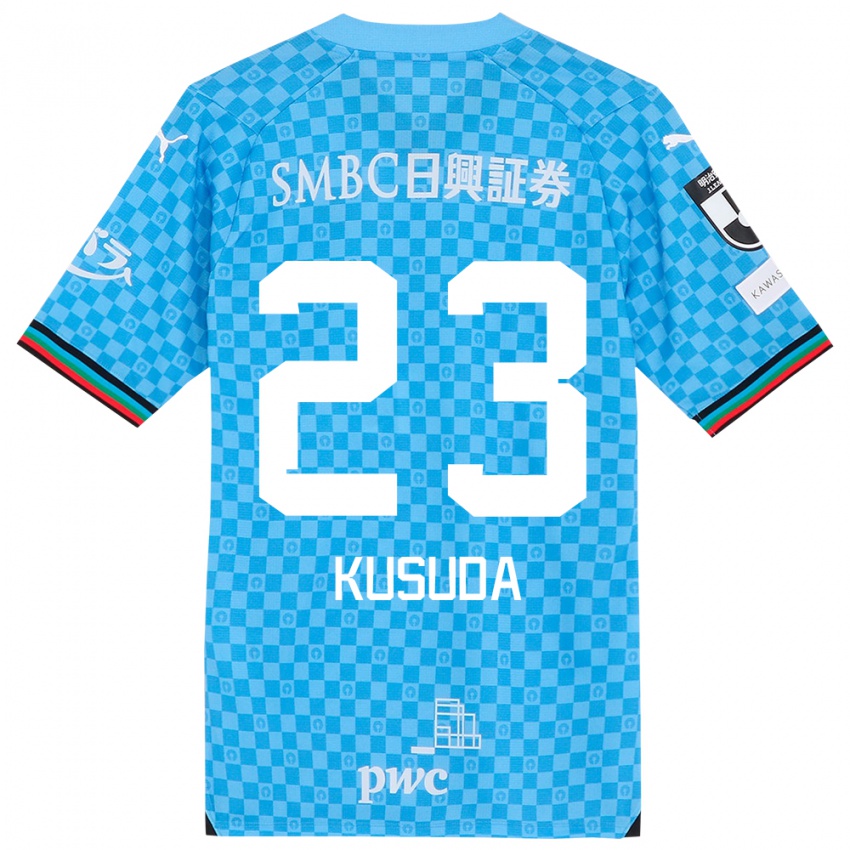 Børn Haruki Kusuda #23 Azurblå Hjemmebane Spillertrøjer 2024/25 Trøje T-Shirt