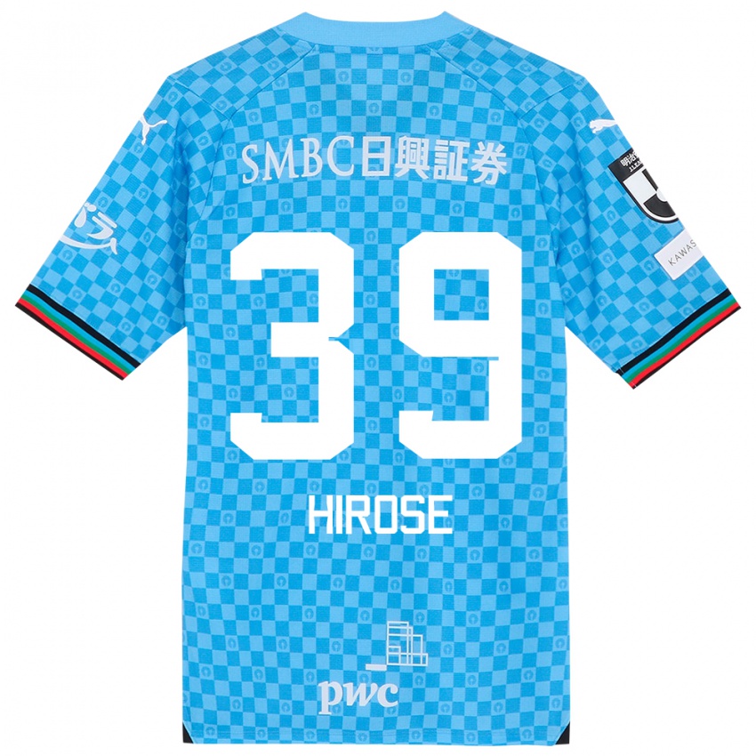 Børn Neo Hirose #39 Azurblå Hjemmebane Spillertrøjer 2024/25 Trøje T-Shirt