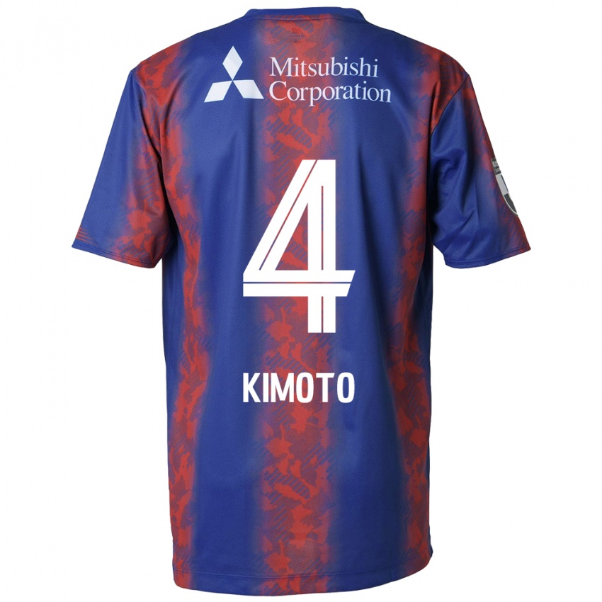 Børn Yasuki Kimoto #4 Blå Rød Hjemmebane Spillertrøjer 2024/25 Trøje T-Shirt