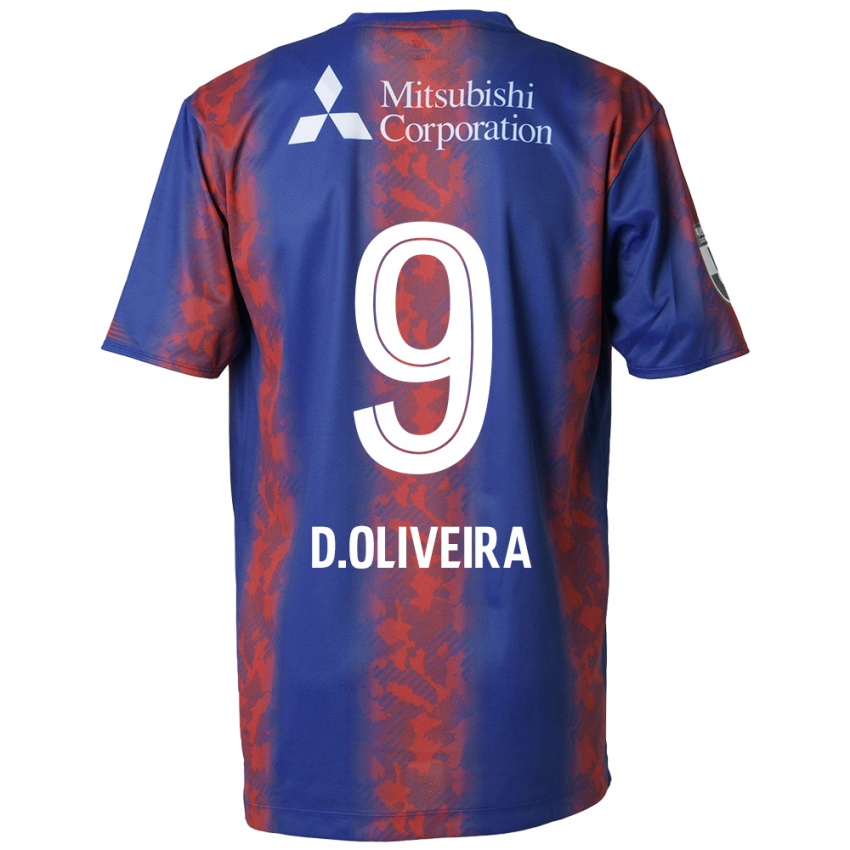 Børn Diego Oliveira #9 Blå Rød Hjemmebane Spillertrøjer 2024/25 Trøje T-Shirt