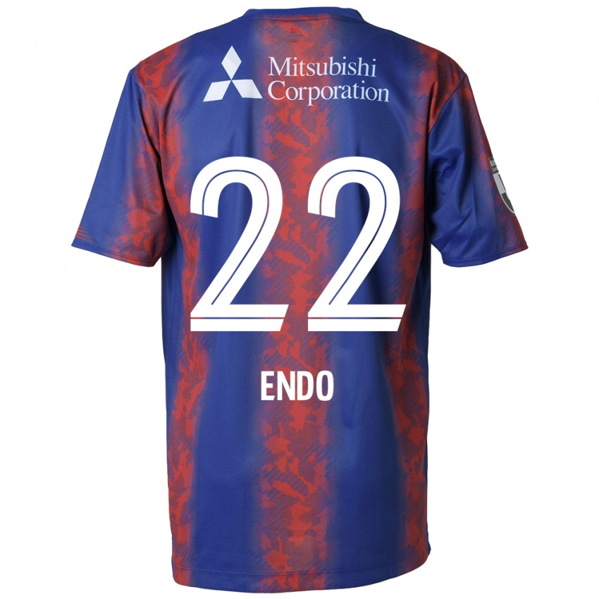 Børn Keita Endo #22 Blå Rød Hjemmebane Spillertrøjer 2024/25 Trøje T-Shirt