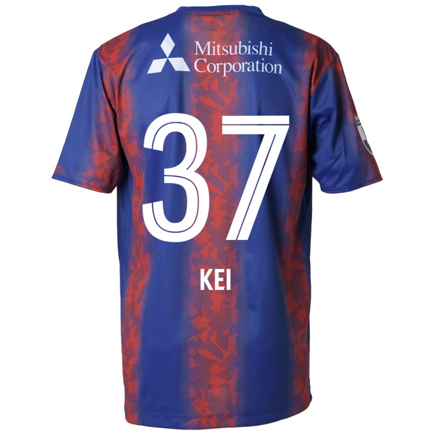 Børn Kei Koizumi #37 Blå Rød Hjemmebane Spillertrøjer 2024/25 Trøje T-Shirt