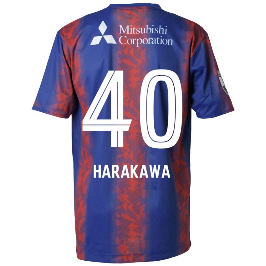 Børn Riki Harakawa #40 Blå Rød Hjemmebane Spillertrøjer 2024/25 Trøje T-Shirt