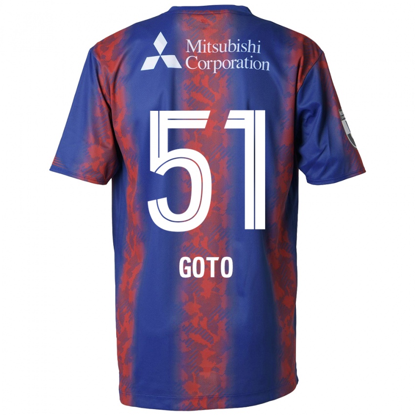 Børn Wataru Goto #51 Blå Rød Hjemmebane Spillertrøjer 2024/25 Trøje T-Shirt