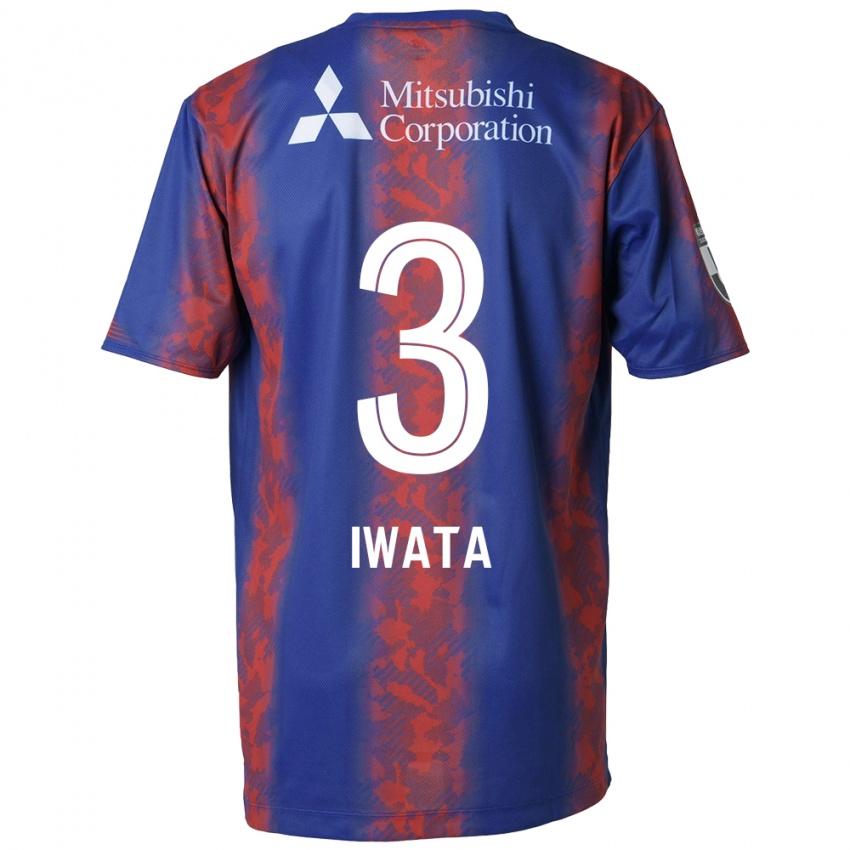 Børn Yuki Iwata #3 Blå Rød Hjemmebane Spillertrøjer 2024/25 Trøje T-Shirt