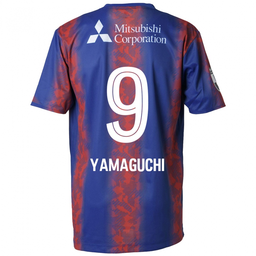 Børn Taiyo Yamaguchi #9 Blå Rød Hjemmebane Spillertrøjer 2024/25 Trøje T-Shirt