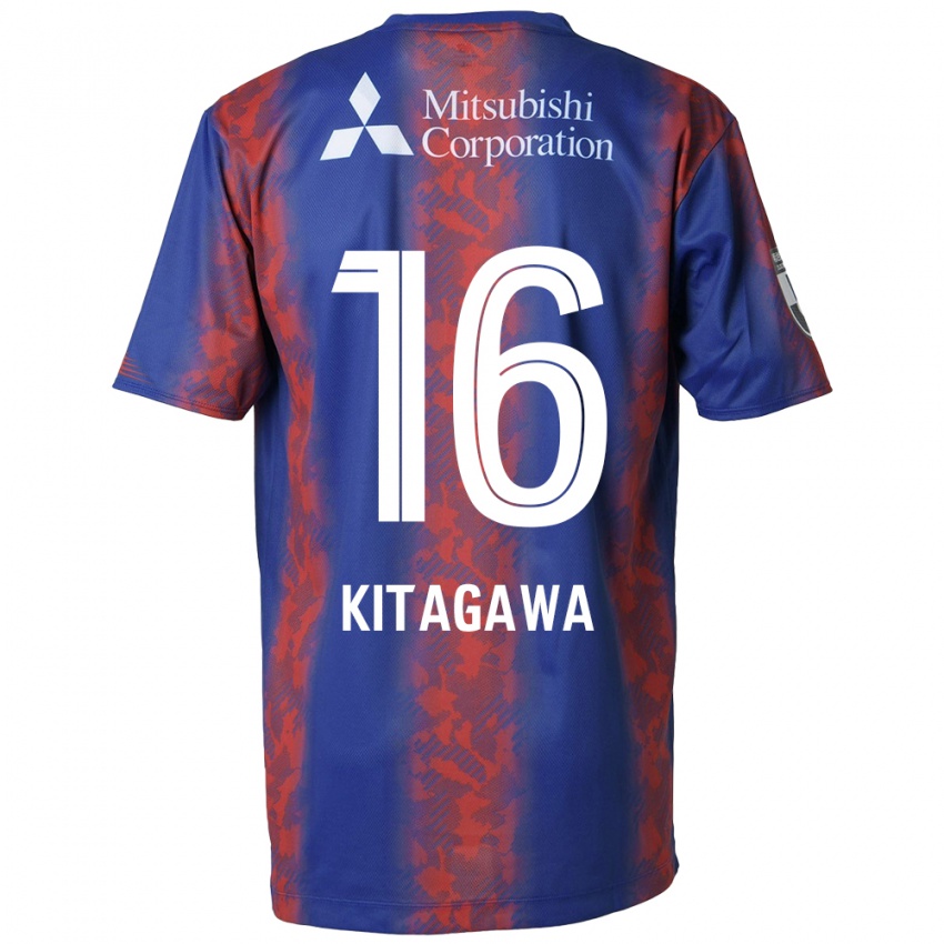 Børn Rento Kitagawa #16 Blå Rød Hjemmebane Spillertrøjer 2024/25 Trøje T-Shirt