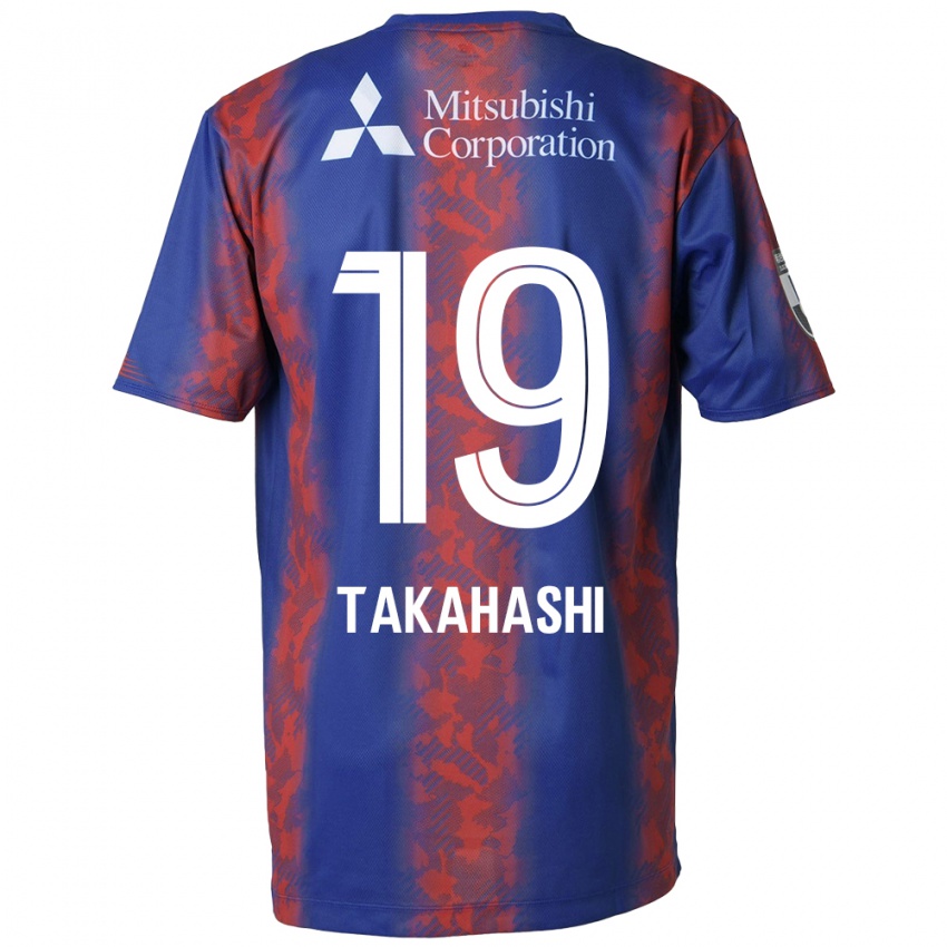 Børn Yuya Takahashi #19 Blå Rød Hjemmebane Spillertrøjer 2024/25 Trøje T-Shirt