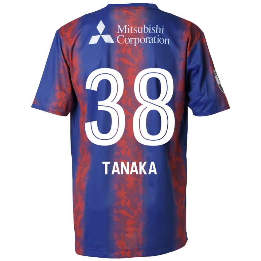 Børn Kio Tanaka #38 Blå Rød Hjemmebane Spillertrøjer 2024/25 Trøje T-Shirt