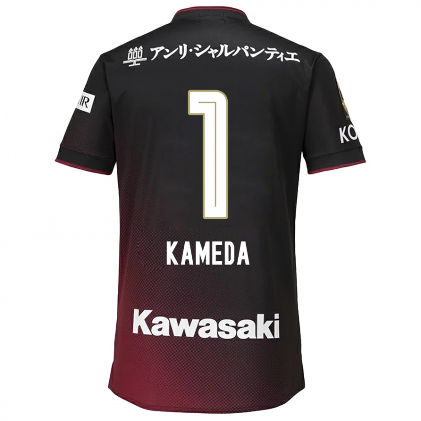 Børn Taiga Kameda #1 Sort Rød Hjemmebane Spillertrøjer 2024/25 Trøje T-Shirt