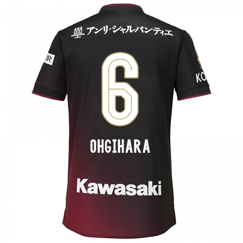 Børn Takahiro Ogihara #6 Sort Rød Hjemmebane Spillertrøjer 2024/25 Trøje T-Shirt