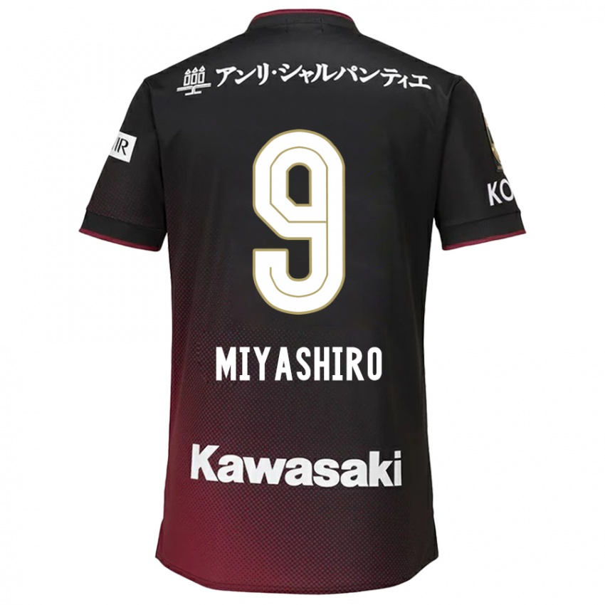 Børn Taisei Miyashiro #9 Sort Rød Hjemmebane Spillertrøjer 2024/25 Trøje T-Shirt