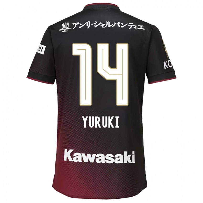 Børn Koya Yuruki #14 Sort Rød Hjemmebane Spillertrøjer 2024/25 Trøje T-Shirt