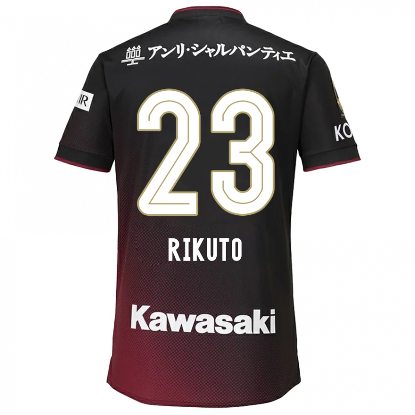 Børn Rikuto Hirose #23 Sort Rød Hjemmebane Spillertrøjer 2024/25 Trøje T-Shirt