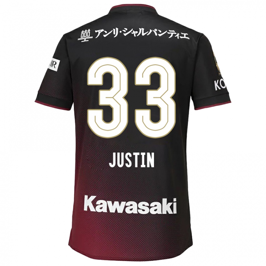 Børn Justin Homma #33 Sort Rød Hjemmebane Spillertrøjer 2024/25 Trøje T-Shirt