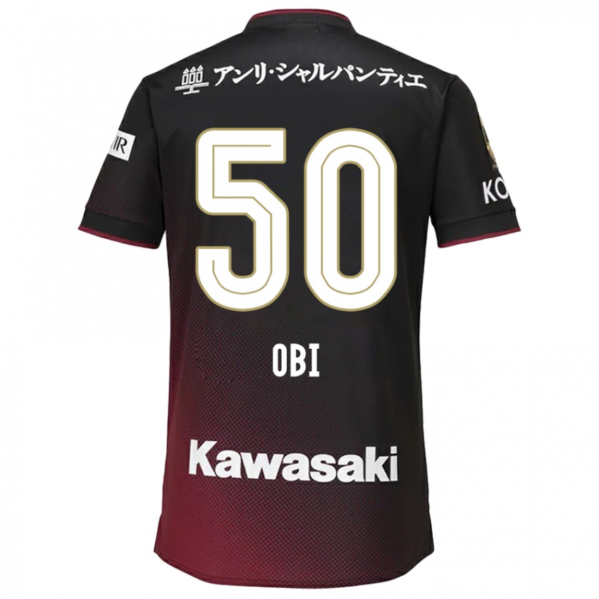 Børn Powell Obinna Obi #50 Sort Rød Hjemmebane Spillertrøjer 2024/25 Trøje T-Shirt