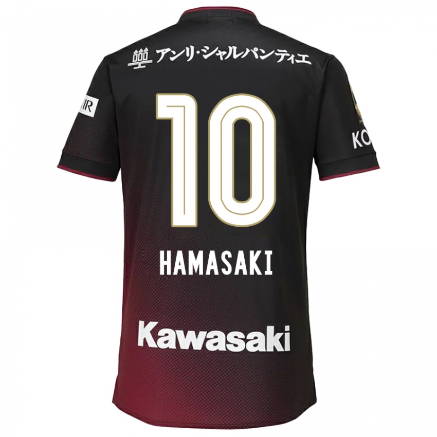 Børn Kento Hamasaki #10 Sort Rød Hjemmebane Spillertrøjer 2024/25 Trøje T-Shirt