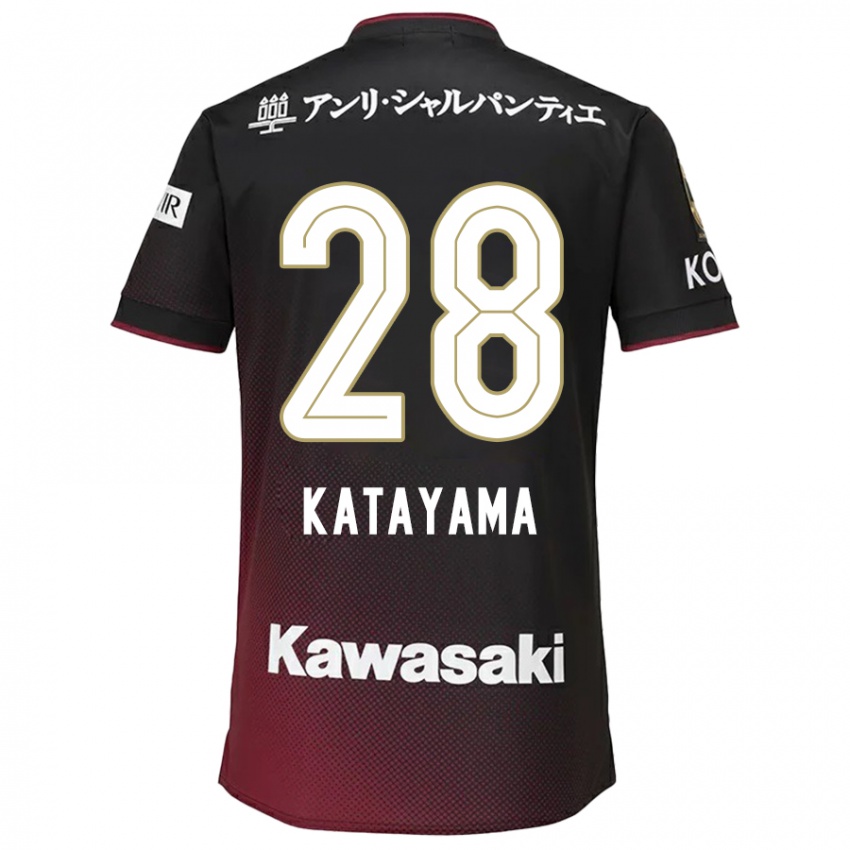 Børn Kota Katayama #28 Sort Rød Hjemmebane Spillertrøjer 2024/25 Trøje T-Shirt