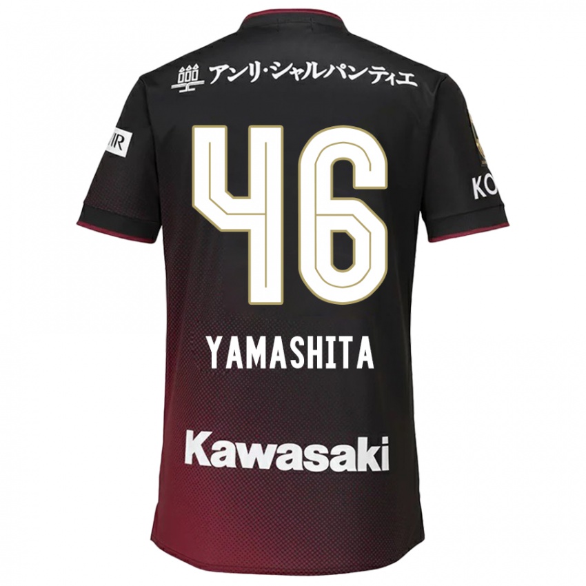 Børn Hiroto Yamashita #46 Sort Rød Hjemmebane Spillertrøjer 2024/25 Trøje T-Shirt