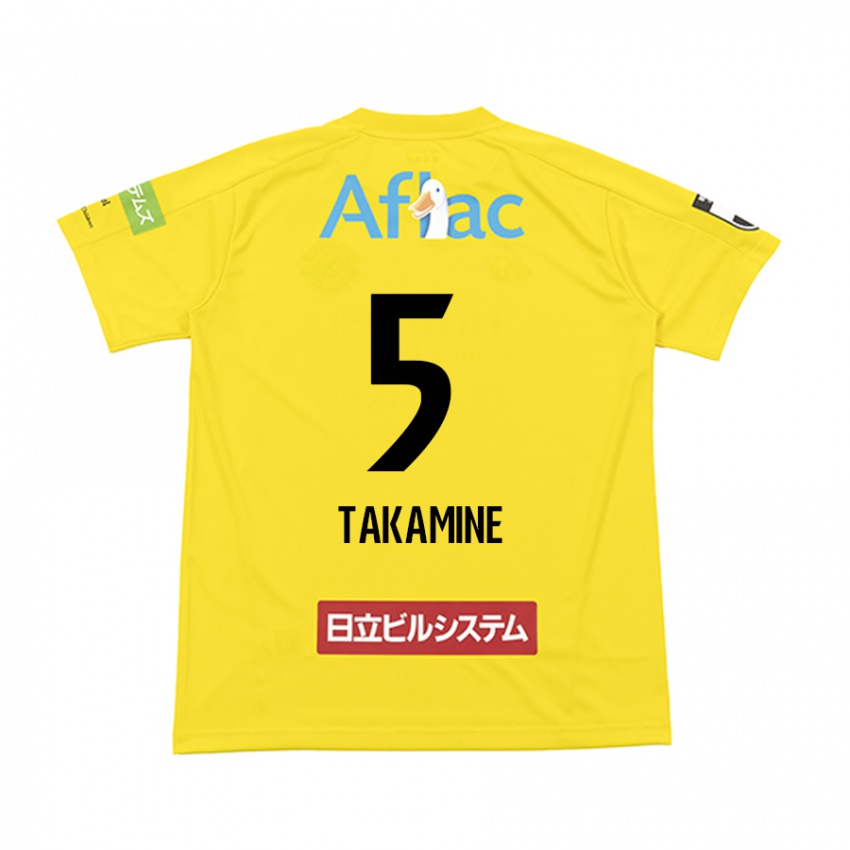 Børn Tomoki Takamine #5 Gul Sort Hjemmebane Spillertrøjer 2024/25 Trøje T-Shirt