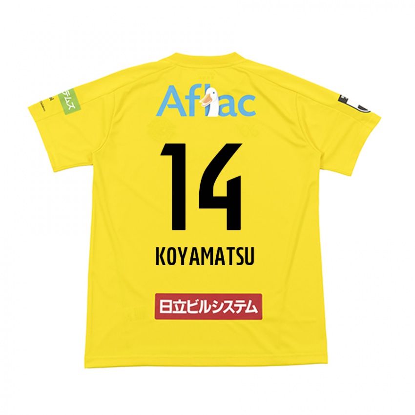 Børn Tomoya Koyamatsu #14 Gul Sort Hjemmebane Spillertrøjer 2024/25 Trøje T-Shirt