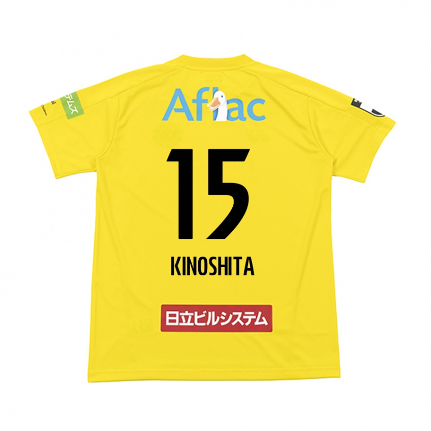 Børn Kosuke Kinoshita #15 Gul Sort Hjemmebane Spillertrøjer 2024/25 Trøje T-Shirt