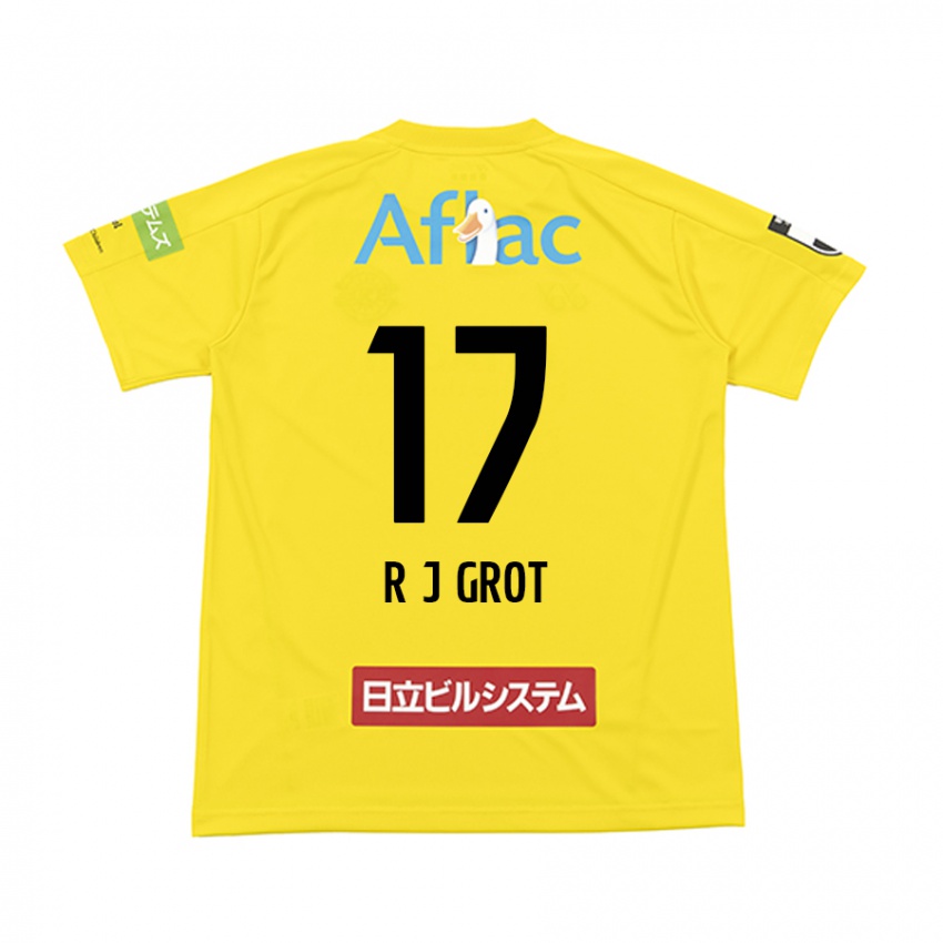 Børn Jay-Roy Grot #17 Gul Sort Hjemmebane Spillertrøjer 2024/25 Trøje T-Shirt