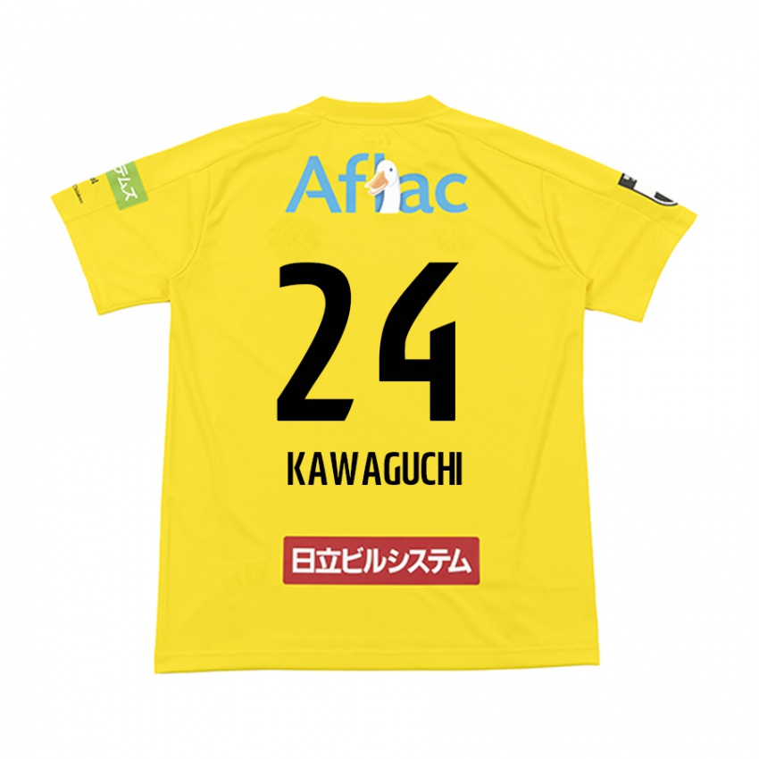 Børn Naoki Kawaguchi #24 Gul Sort Hjemmebane Spillertrøjer 2024/25 Trøje T-Shirt