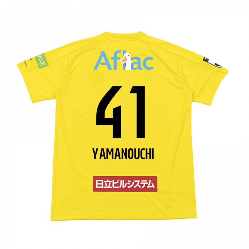 Børn Yusei Yamanouchi #41 Gul Sort Hjemmebane Spillertrøjer 2024/25 Trøje T-Shirt