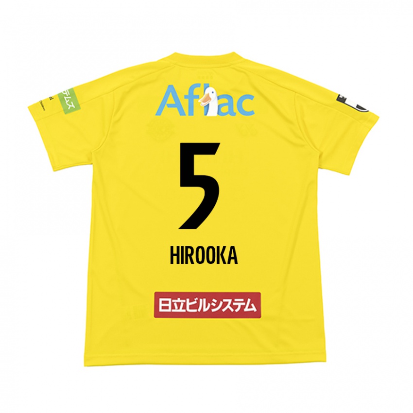 Børn Eita Hirooka #5 Gul Sort Hjemmebane Spillertrøjer 2024/25 Trøje T-Shirt