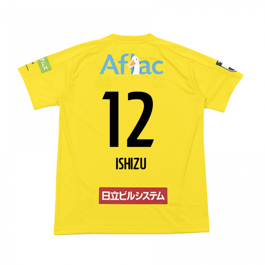 Børn Kazuki Ishizu #12 Gul Sort Hjemmebane Spillertrøjer 2024/25 Trøje T-Shirt