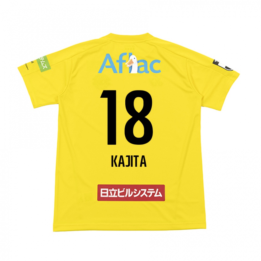 Børn Kento Kajita #18 Gul Sort Hjemmebane Spillertrøjer 2024/25 Trøje T-Shirt