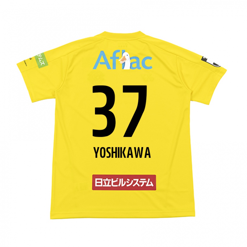 Børn Haruto Yoshikawa #37 Gul Sort Hjemmebane Spillertrøjer 2024/25 Trøje T-Shirt