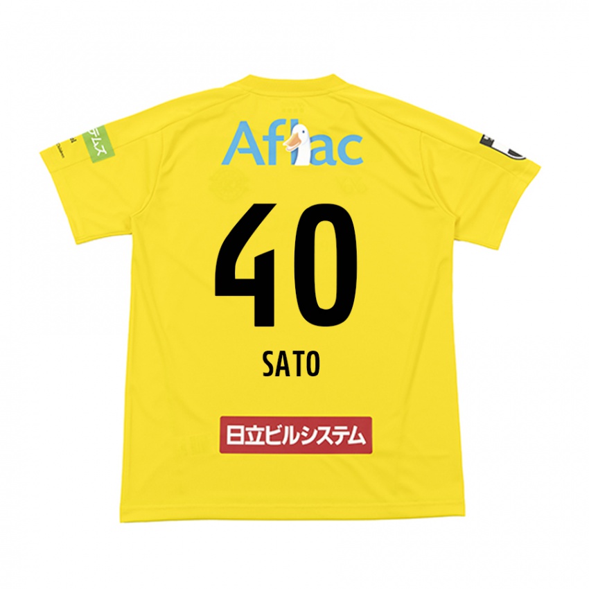 Børn Raku Sato #40 Gul Sort Hjemmebane Spillertrøjer 2024/25 Trøje T-Shirt