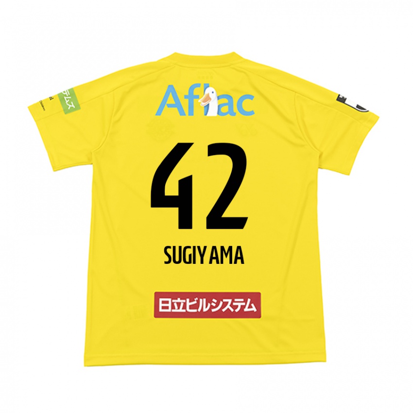 Børn Shunnosuke Sugiyama #42 Gul Sort Hjemmebane Spillertrøjer 2024/25 Trøje T-Shirt