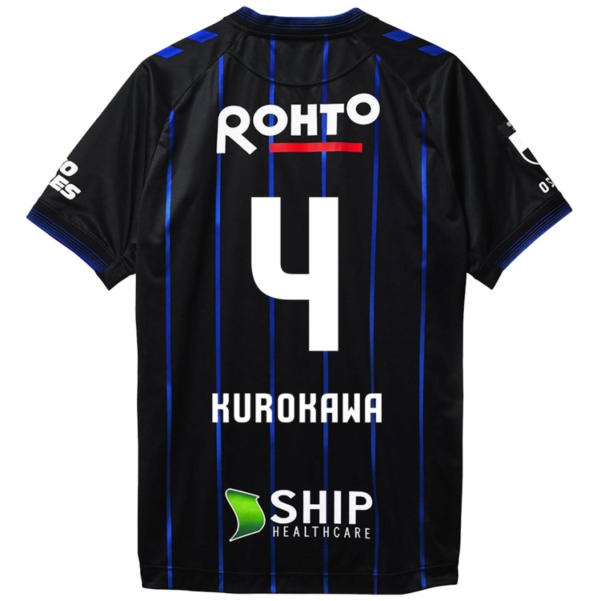 Børn Keisuke Kurokawa #4 Sort Blå Hjemmebane Spillertrøjer 2024/25 Trøje T-Shirt