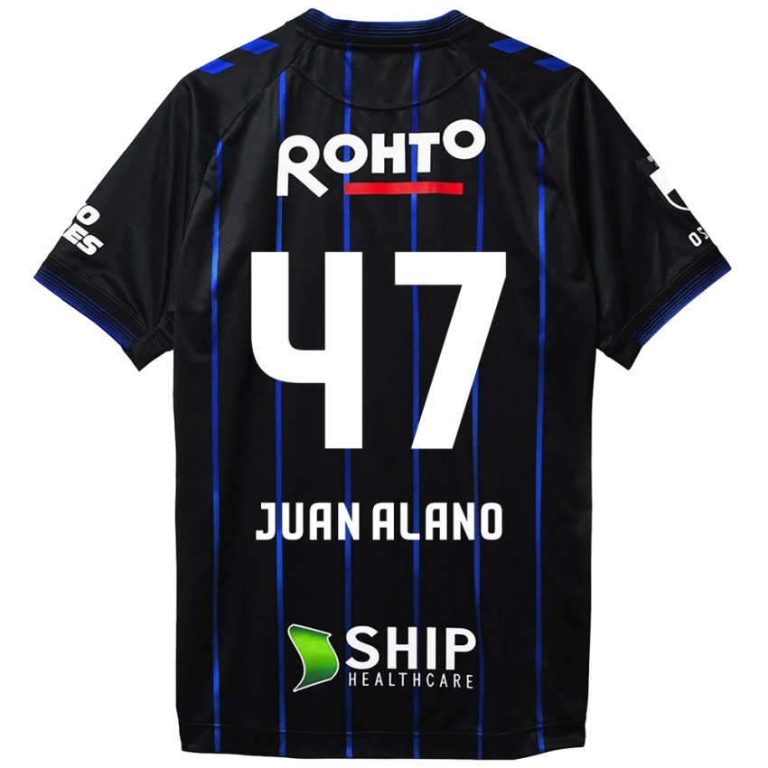 Børn Juan Alano #47 Sort Blå Hjemmebane Spillertrøjer 2024/25 Trøje T-Shirt