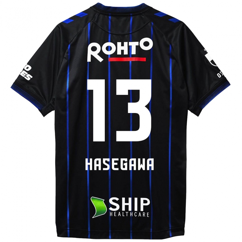 Børn Kosei Hasegawa #13 Sort Blå Hjemmebane Spillertrøjer 2024/25 Trøje T-Shirt