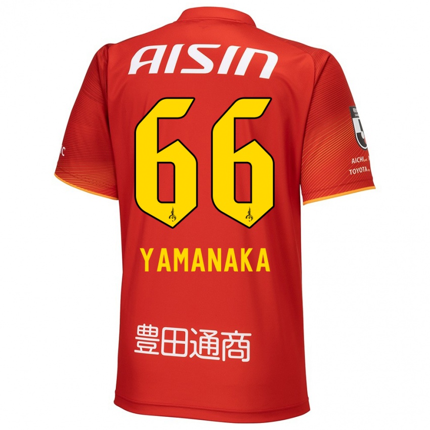 Børn Ryosuke Yamanaka #66 Rød Hvid Gul Hjemmebane Spillertrøjer 2024/25 Trøje T-Shirt