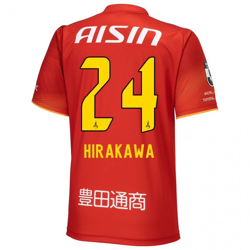 Børn Haruto Hirakawa #24 Rød Hvid Gul Hjemmebane Spillertrøjer 2024/25 Trøje T-Shirt