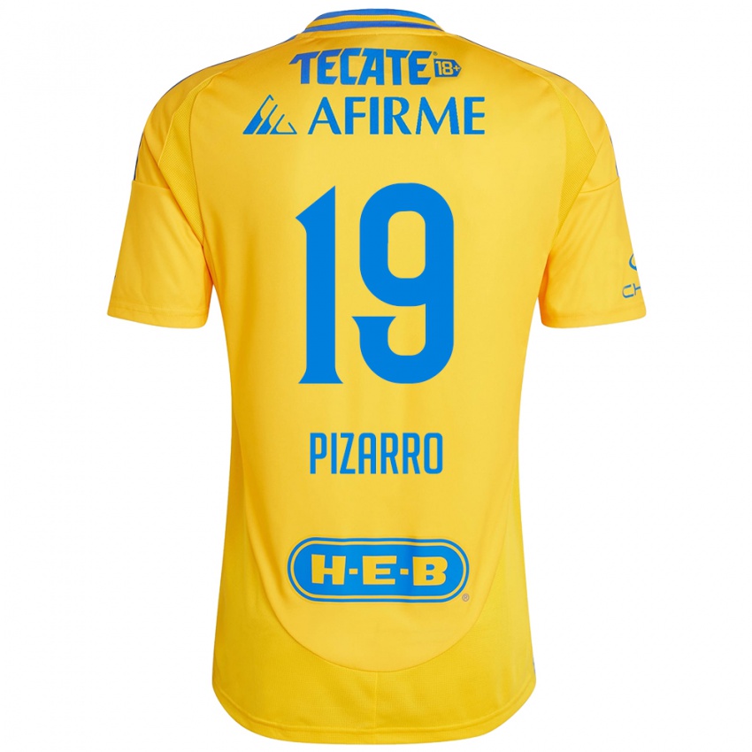 Børn Guido Pizarro #19 Guld Gul Hjemmebane Spillertrøjer 2024/25 Trøje T-Shirt