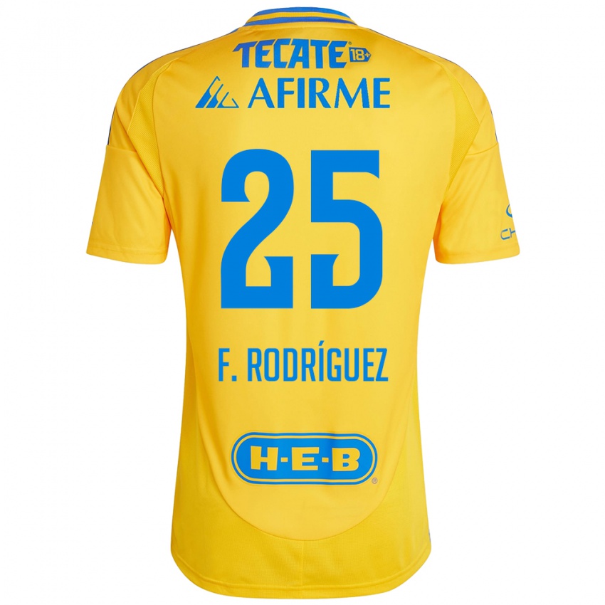 Børn Felipe Rodríguez #25 Guld Gul Hjemmebane Spillertrøjer 2024/25 Trøje T-Shirt